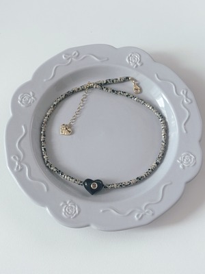 Dalmatian Jasper heart necklace