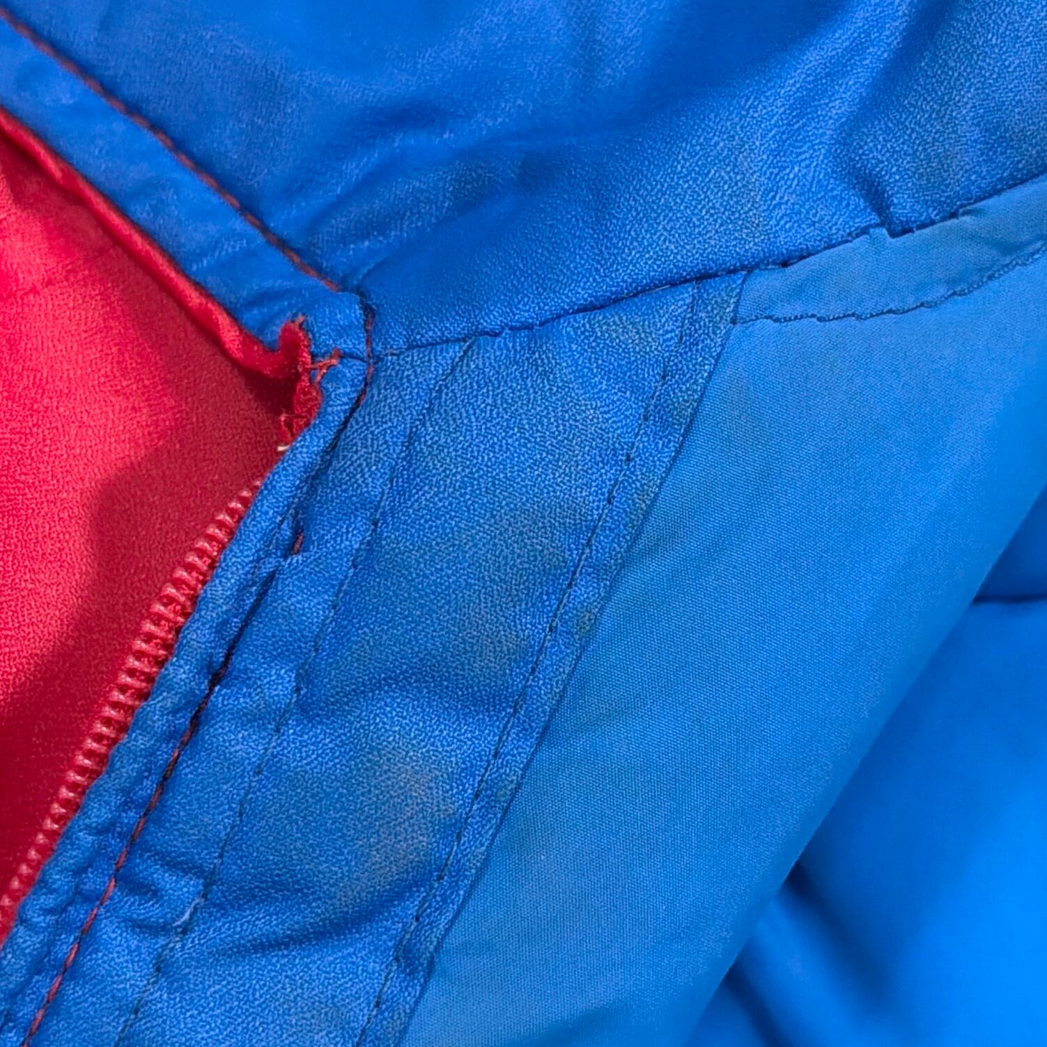 Lady's】 80s レッド ブルー カラフル 中綿 スキー ジャケット / 古着