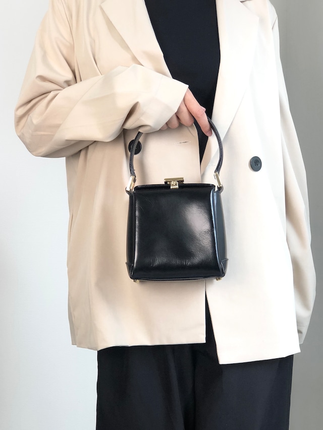 GUCCI グッチ ハンドバッグ ブラック ロゴ G レザー ミニバッグ vintage ヴィンテージ オールド xwdrnw