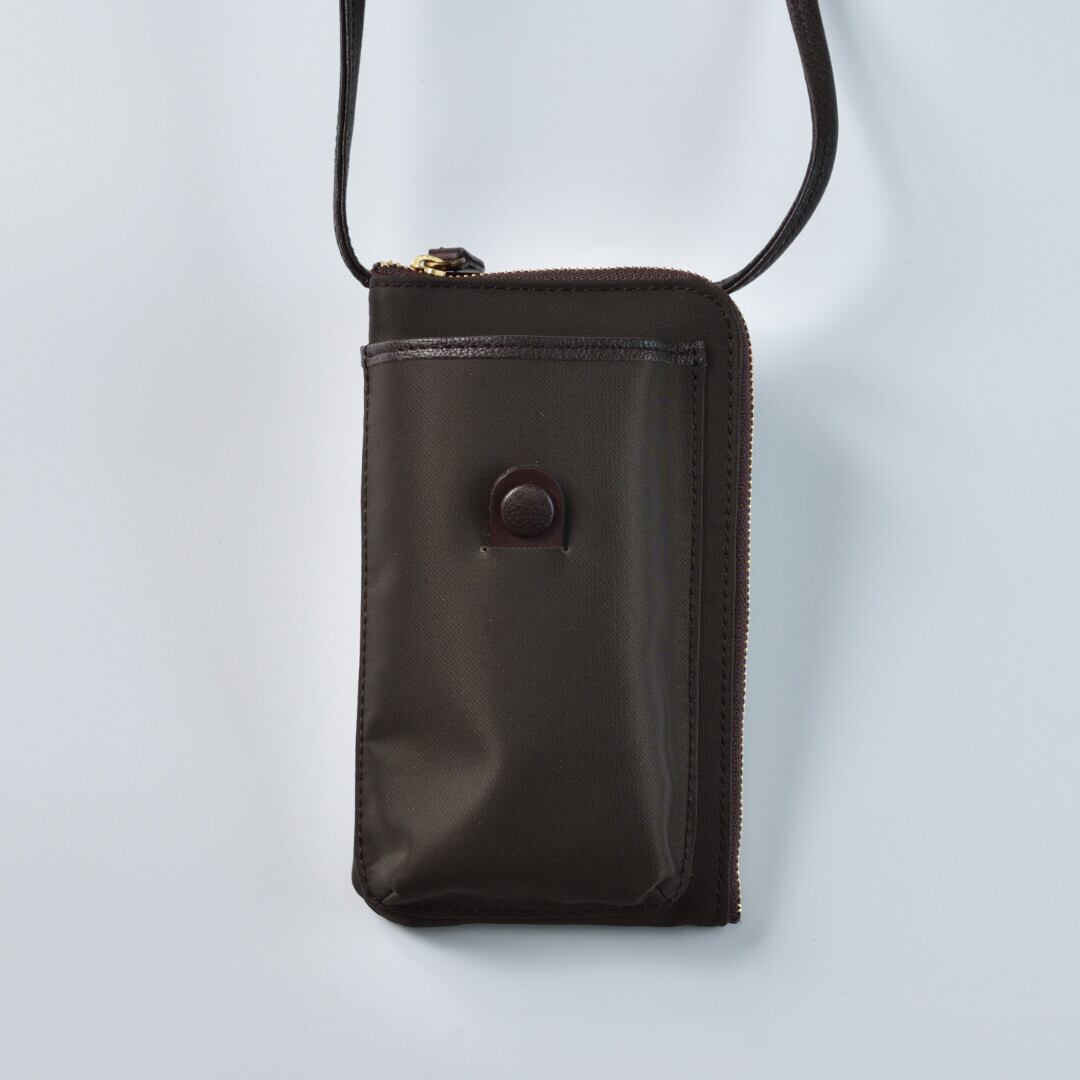 mononogu もののぐ MS2-DV モバイルショルダー・チョコ イタリア製のリモンタナイロンを使用した高級感があり機能的なモバイルショルダー