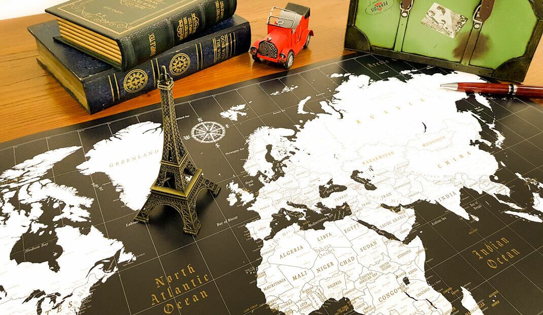 ザ マップ オブ コロンバス インテリア用世界地図 塗り絵ができる世界地図 2枚セット 全３色 Lagodesign