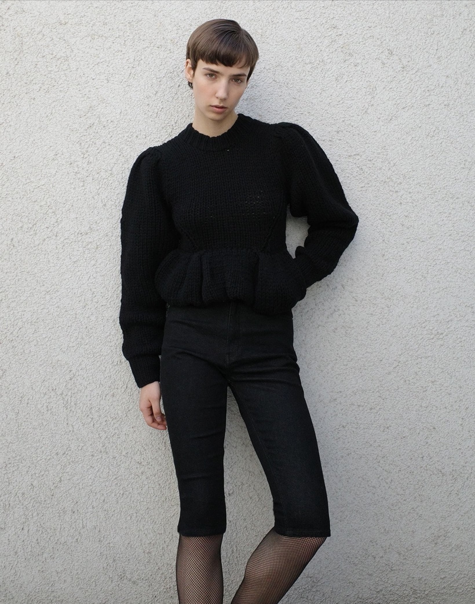 CLANE DENIM CAPRI PANTS ブラック1 CLANE DENIM CAPRI PANTS | FLICKA ASHIYA