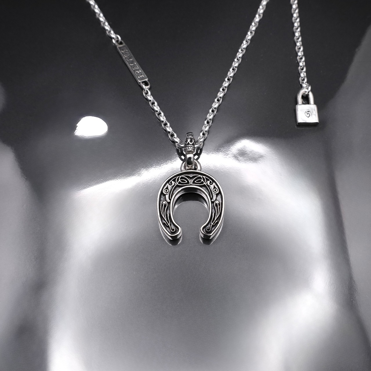 CELTIC HORSESHOE NECKLACE #1 with GODSIZE® I.D. TAG / ケルティックホースシュー#1 ネックレス ゴッドサイズ® I.D.タグ