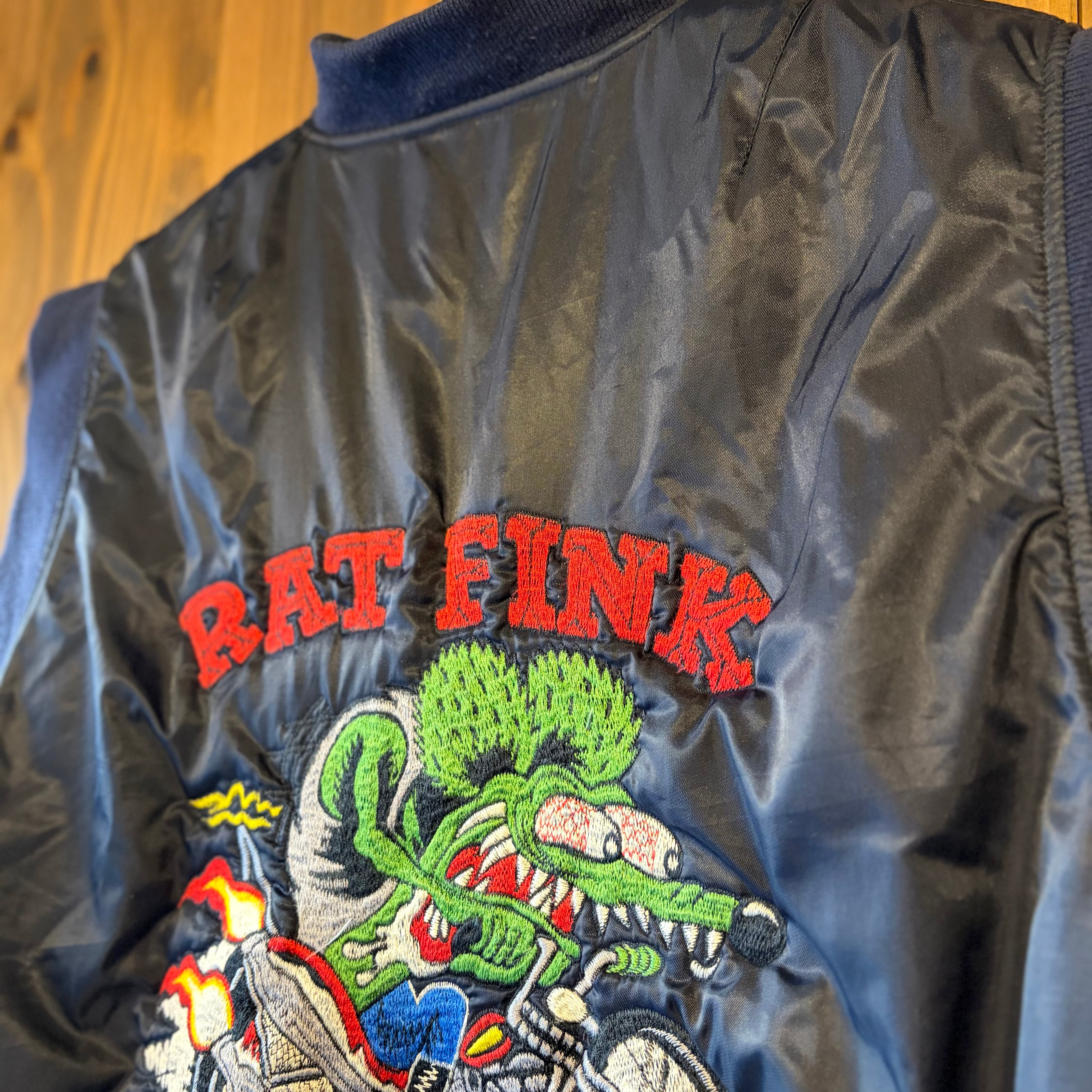 RAT FINK ダウンベスト フライトジャケット MA-1 ネイビー ボンバー