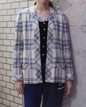 vintage/white blue jacket.