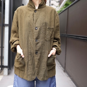 Sans limite(サンリミット) / Overdyed Linen Jacket -Khaki-(S2304158)