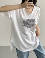 【 SALE】Lettering Over-fit T-shirts_Pinkのみ
