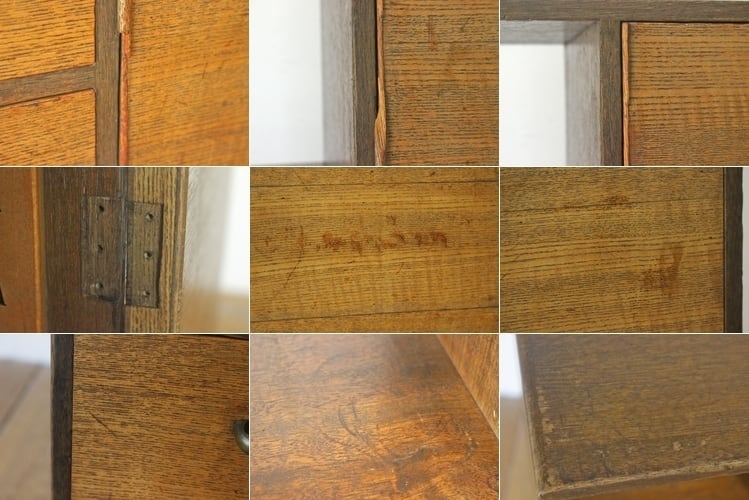 レトロ 小振り キャビネット 戸棚 引き出し 抽斗 3杯 収納 ラック 左右