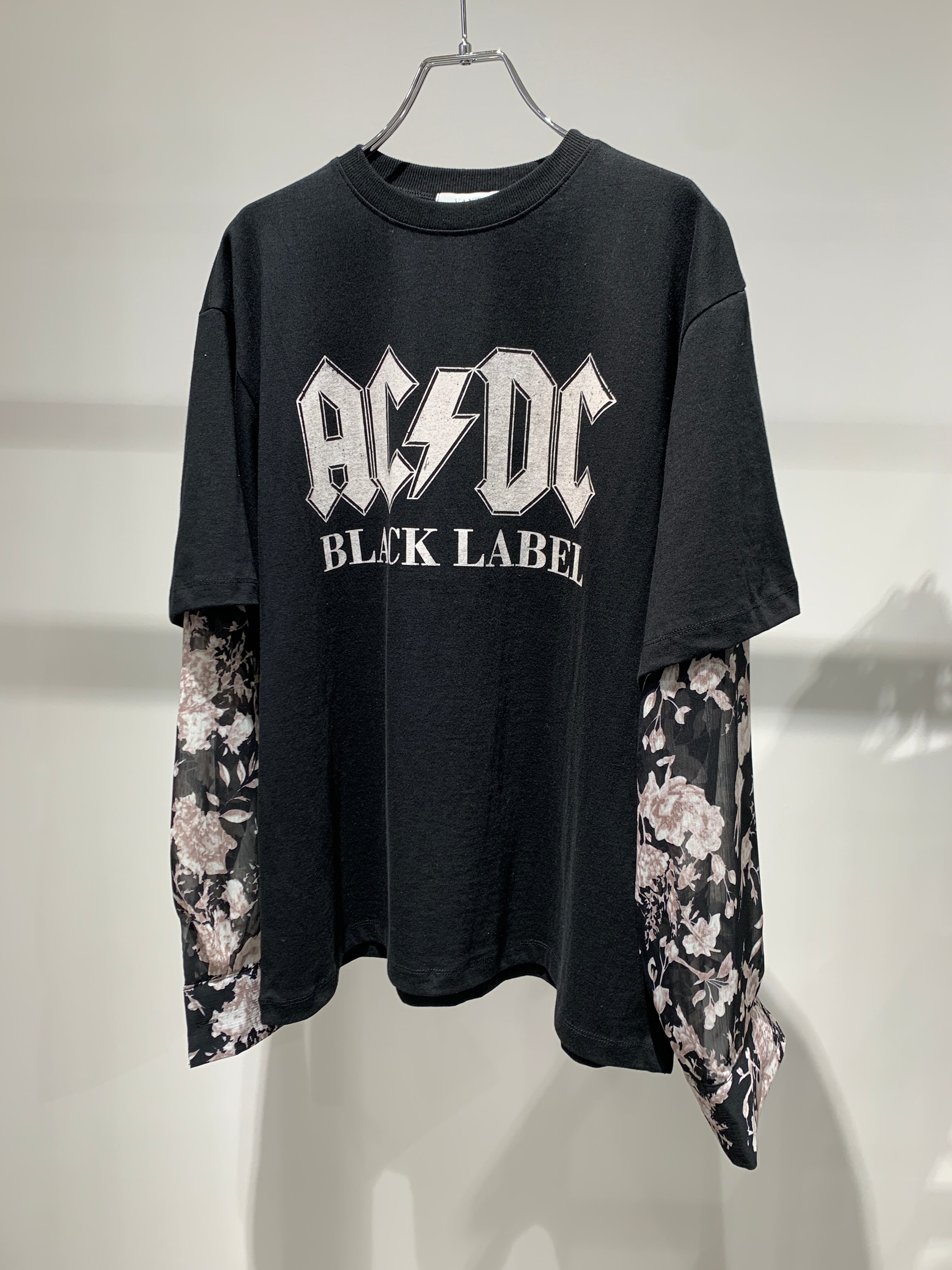 flower chiffon docking T-shirt