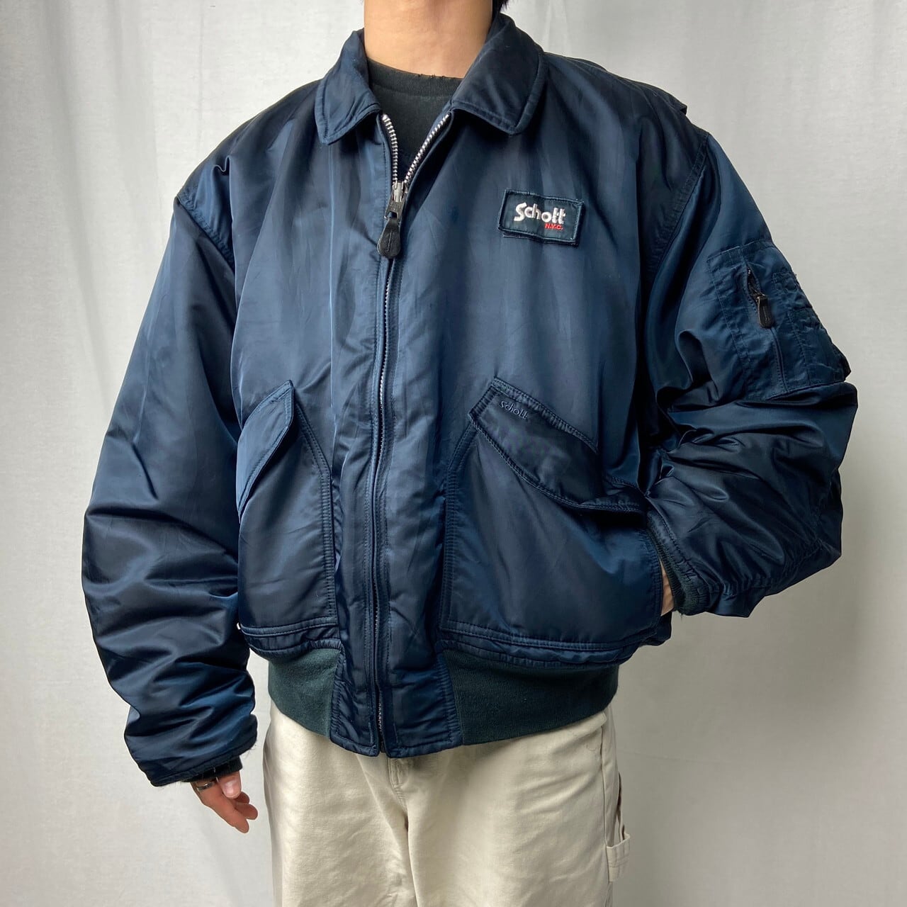 Schott ショット CWU-R ミリタリー フライトジャケット メンズ2XL 古着 