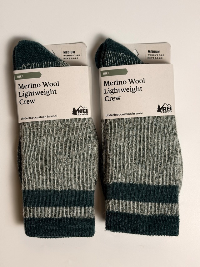 REI Merino Wool Lightweight Crew Socks made in USA