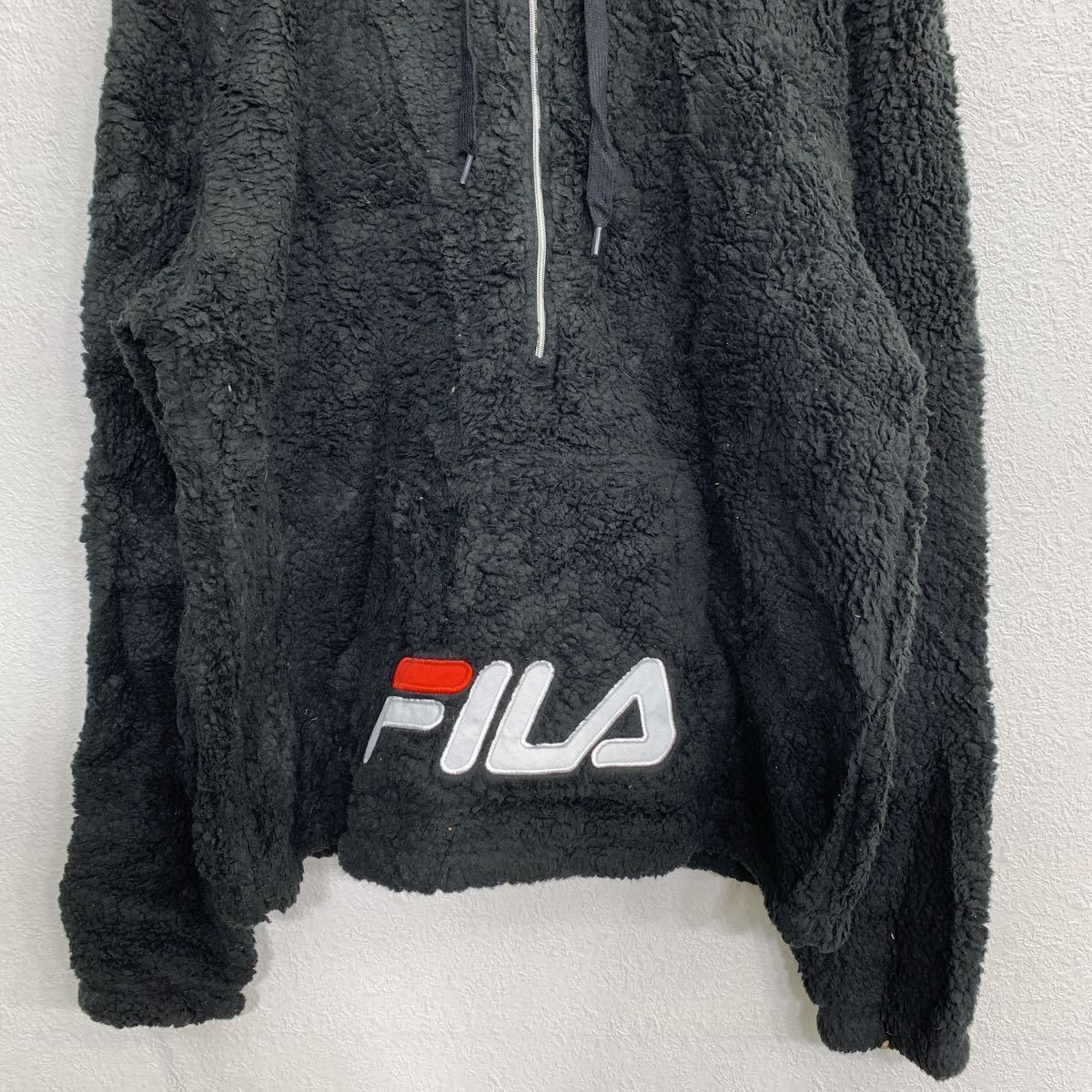 FILA ハーフジップボアパーカー Mサイズ フィラ レデース ブラック 古着卸 アメリカ仕入 t2202-4195