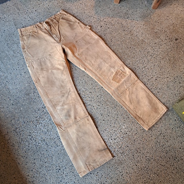 "hard work" アメリカ製 Carhartt ダブルニー ペインターパンツ used [208108]