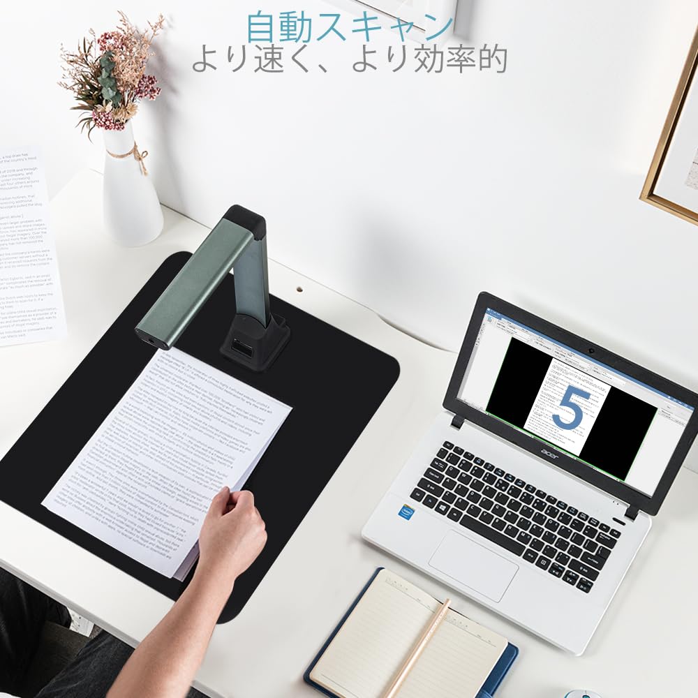 iOCHOW スキャナー ドキュメントスキャナー 書画カメラ 500万画素