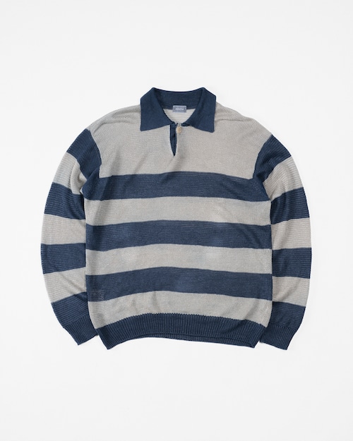 [Late 90's-Early 00's] "AGNONA" Border Knit Polo