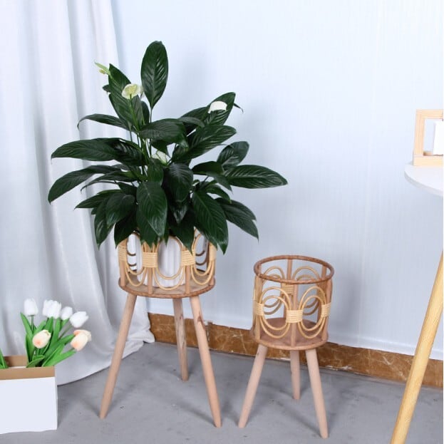 プランター スタンド ナチュラル 木製 おしゃれ かわいい インテリア 北欧 ガーデン フラワー ラック グリーン 置台 ガーデニング 装飾