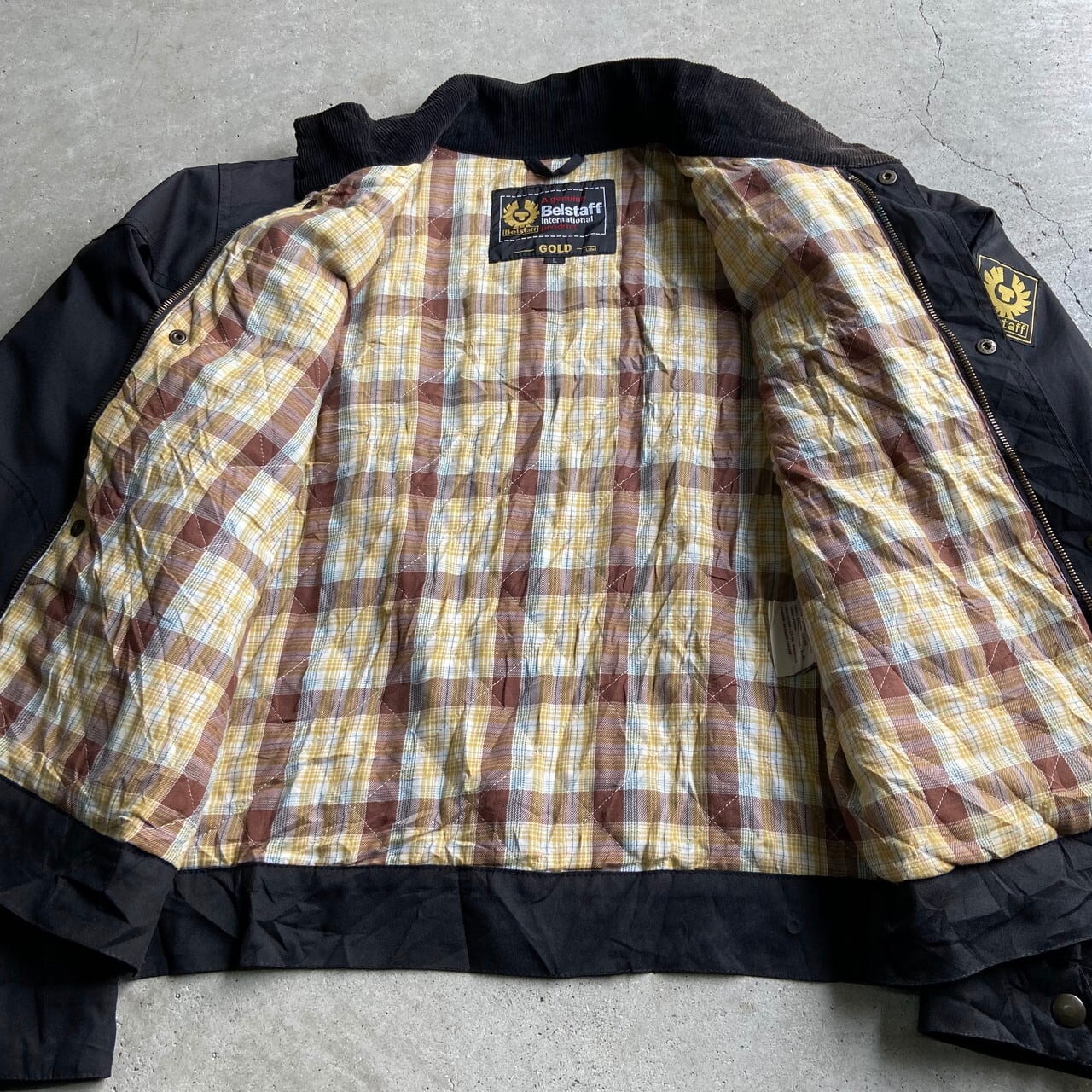 Belstaff ベルスタッフ International GOLD コーデュロイ襟 チェック 