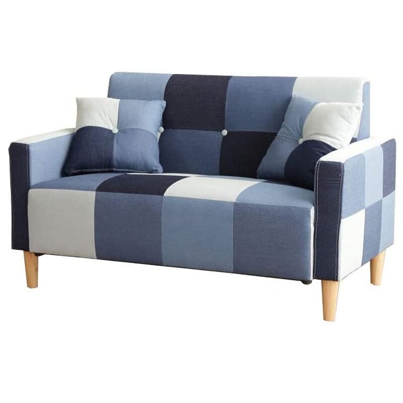 2人掛け ソファ デニムパッチワークソファ ソファー 2P