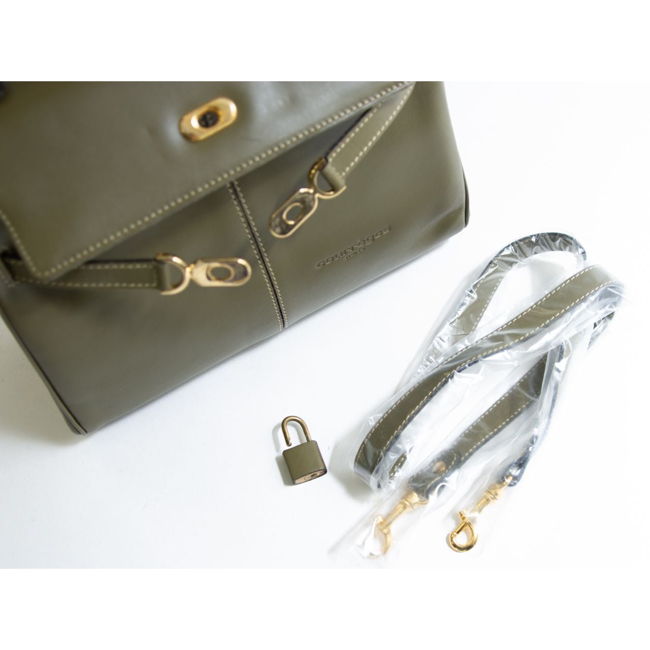 【courreges paris】Made in France 2way PVC leather crossbody bag (クレージュ フランス製 合皮クロスボディバッグ ショルダー ハンドバッグ)2a