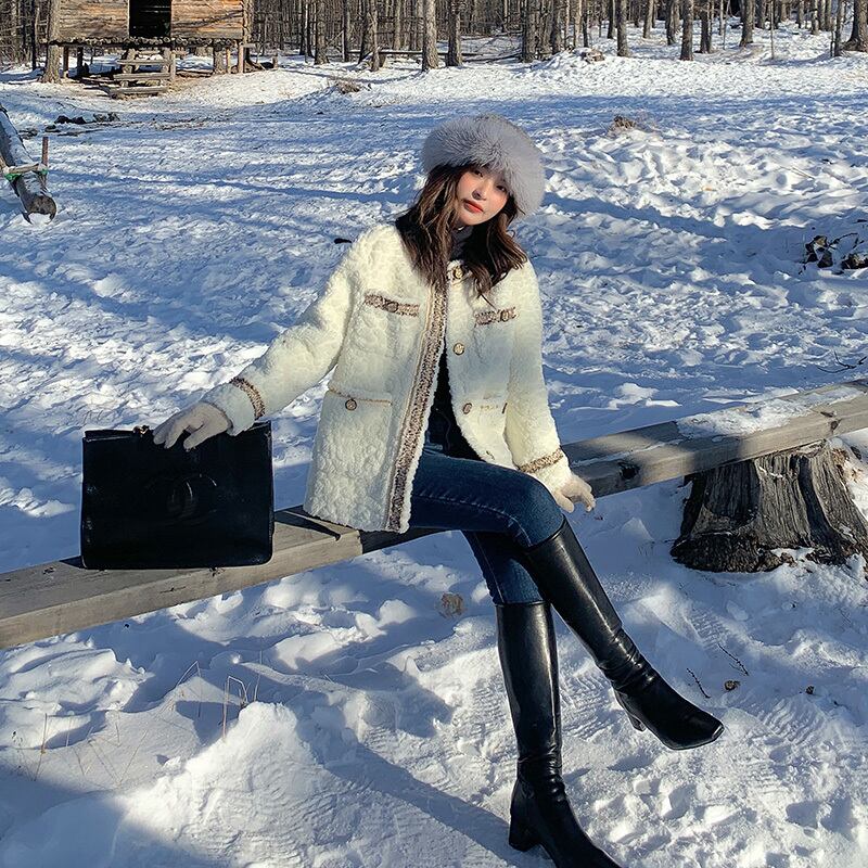 ルーズウールショートコート レディース HUCHUJING26338981105