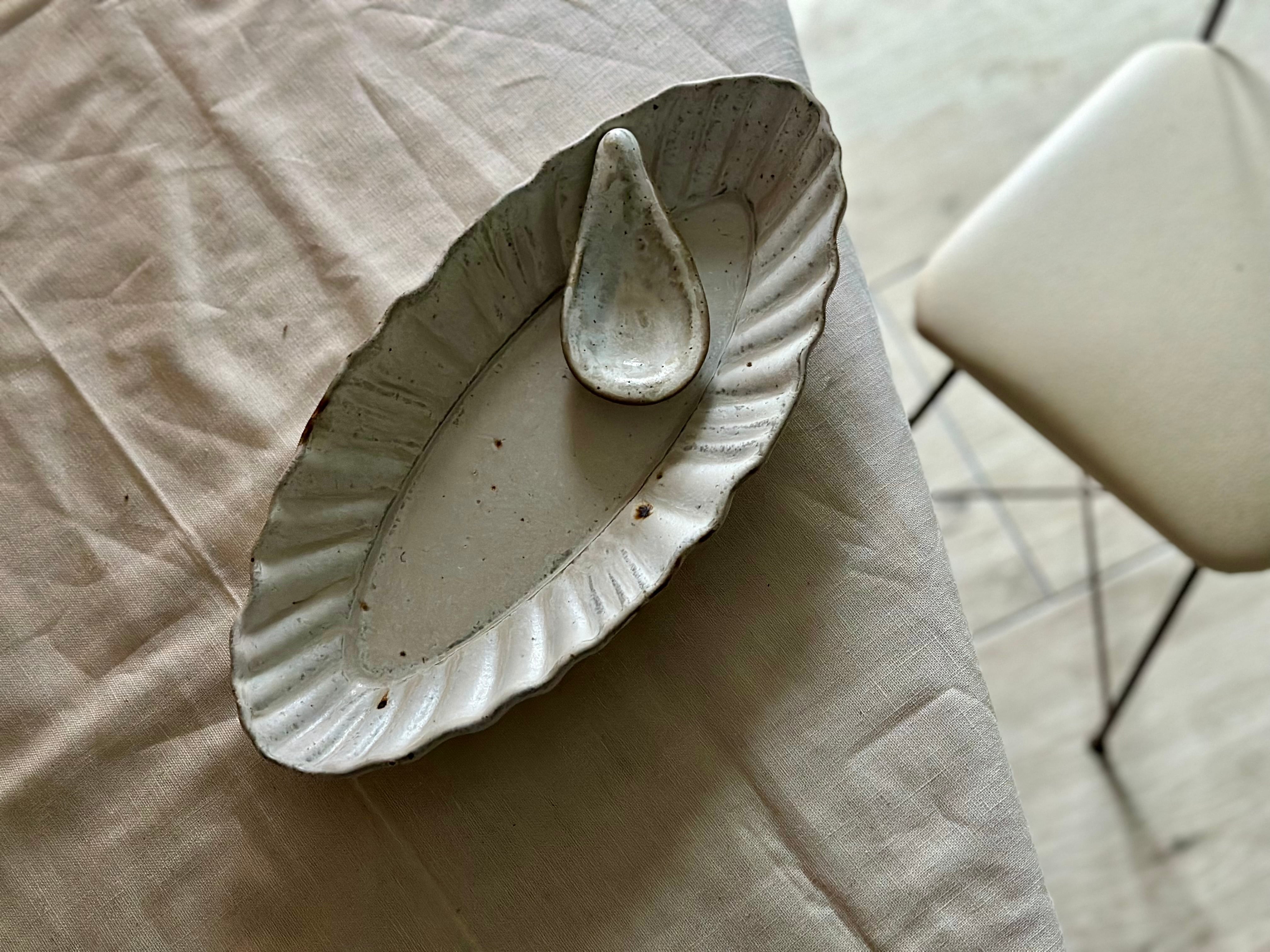 antique Shiromoegi Kai プレートロング(小)