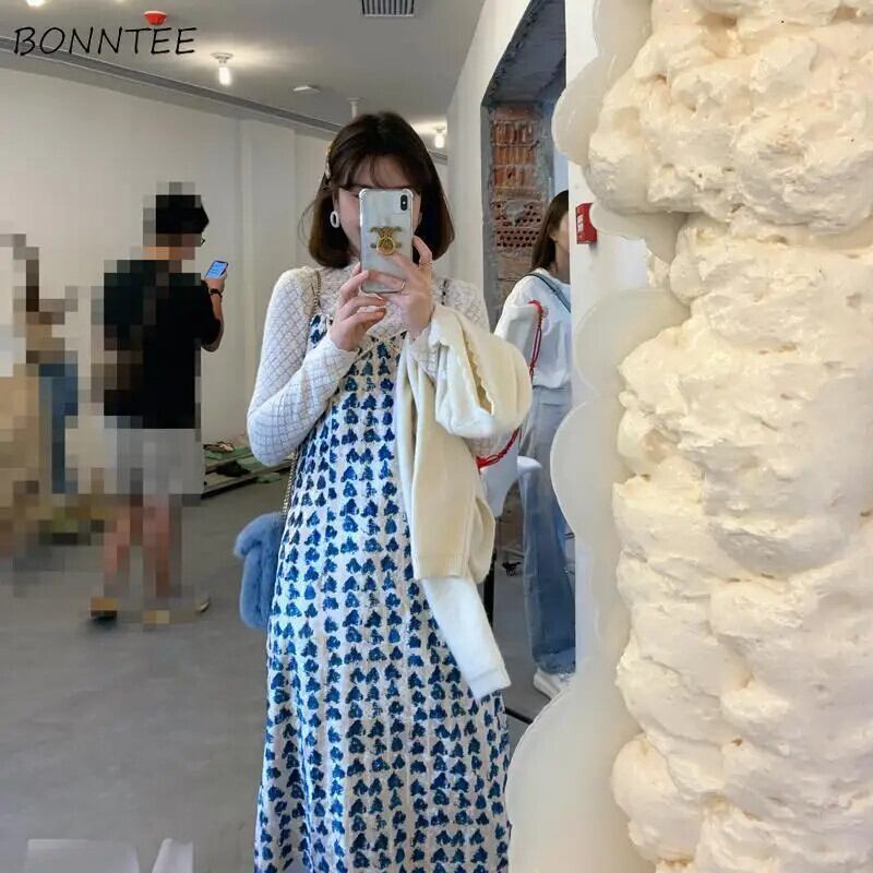 【新作】【送料無料】 ドレス女性スクエアカラー春のファッション Mujer De Moda 女性ノースリーブプリント韓国スタイルレジャーオールマッチ Vestidos Ropa BF 0233136722993