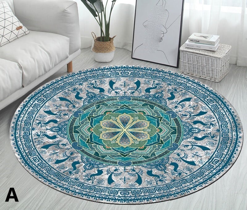 ヨガ マット 曼荼羅 マンダラ ヨガマット 厚手 円形 大判 おしゃれ