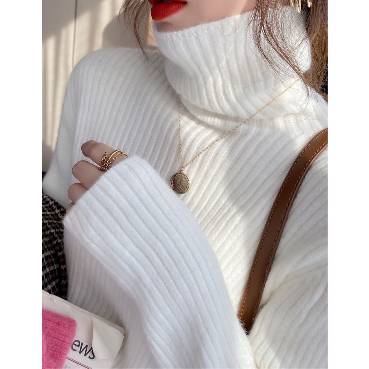 ハイネックボトミングニットセーター 9color  W00878