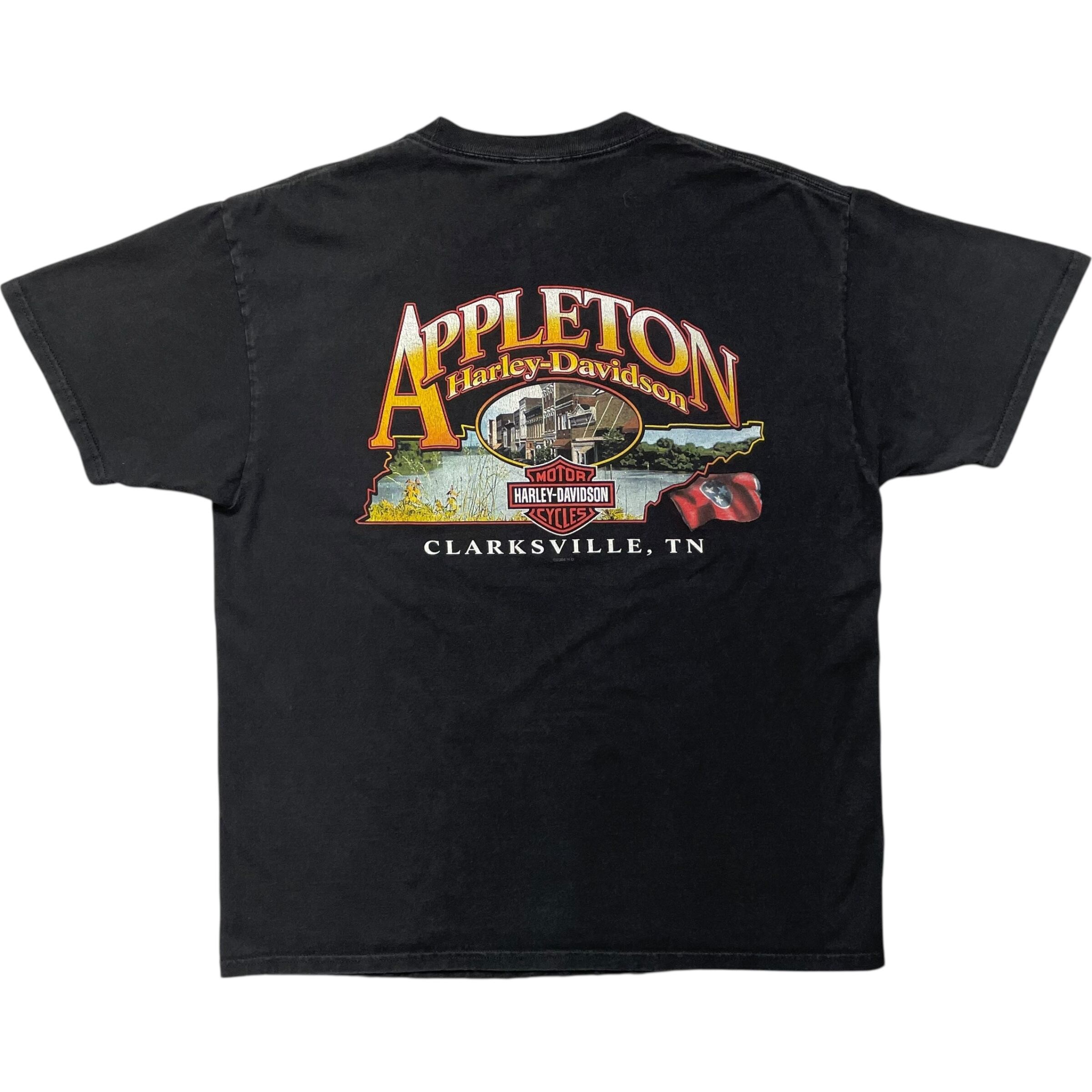《L》 Harley-Davidson ハーレーダビッドソン Tシャツ 両面プリント ワンポイント ブラック no.7563