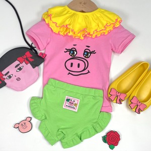 Baboo BiB - Yellow×Pink Line