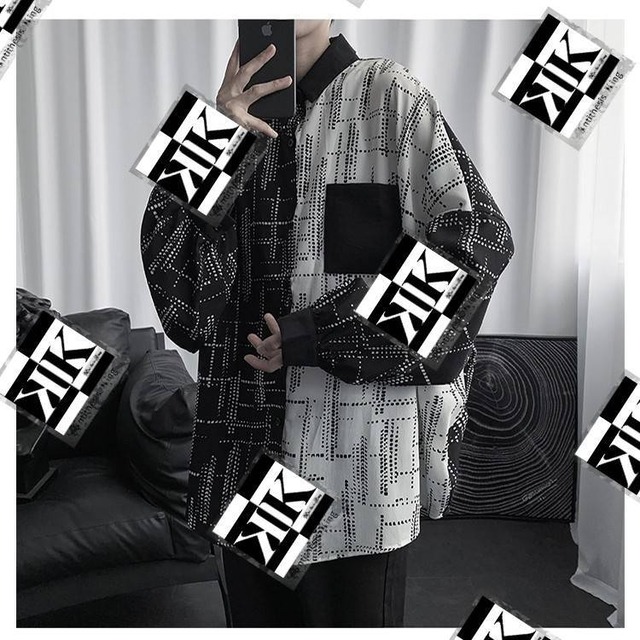 メンズ シャツ かっこいい オシャレ 韓国 個性 デザイン 白黒モノクロ 派手 G55 Antithesisking メンズファッション部門 Atk Men