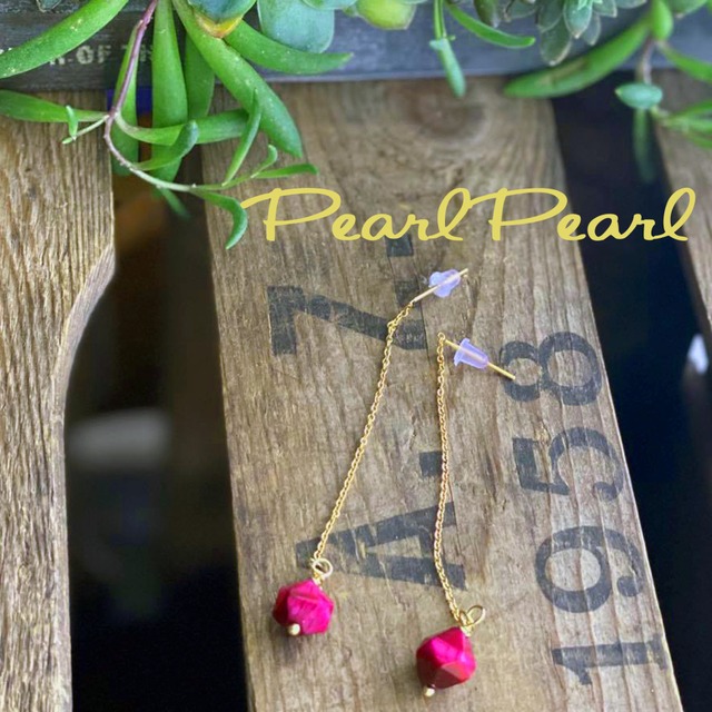 SALE＊カットも綺麗なピンクタイガーアイのアメリカンピアス