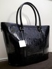 美品★ChristianDior クリスチャンディオール A4対応 トロッター型押パテントレザー トートハンド バッグ 黒★ 通勤通学にも大活躍のA4対応