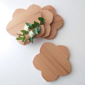 花型なべ敷き【Ⅱ】　【宮崎県産杉】