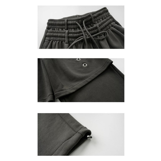 フェイクレイヤードロゴアイレットボリュームスウェットパンツ 1col R02816