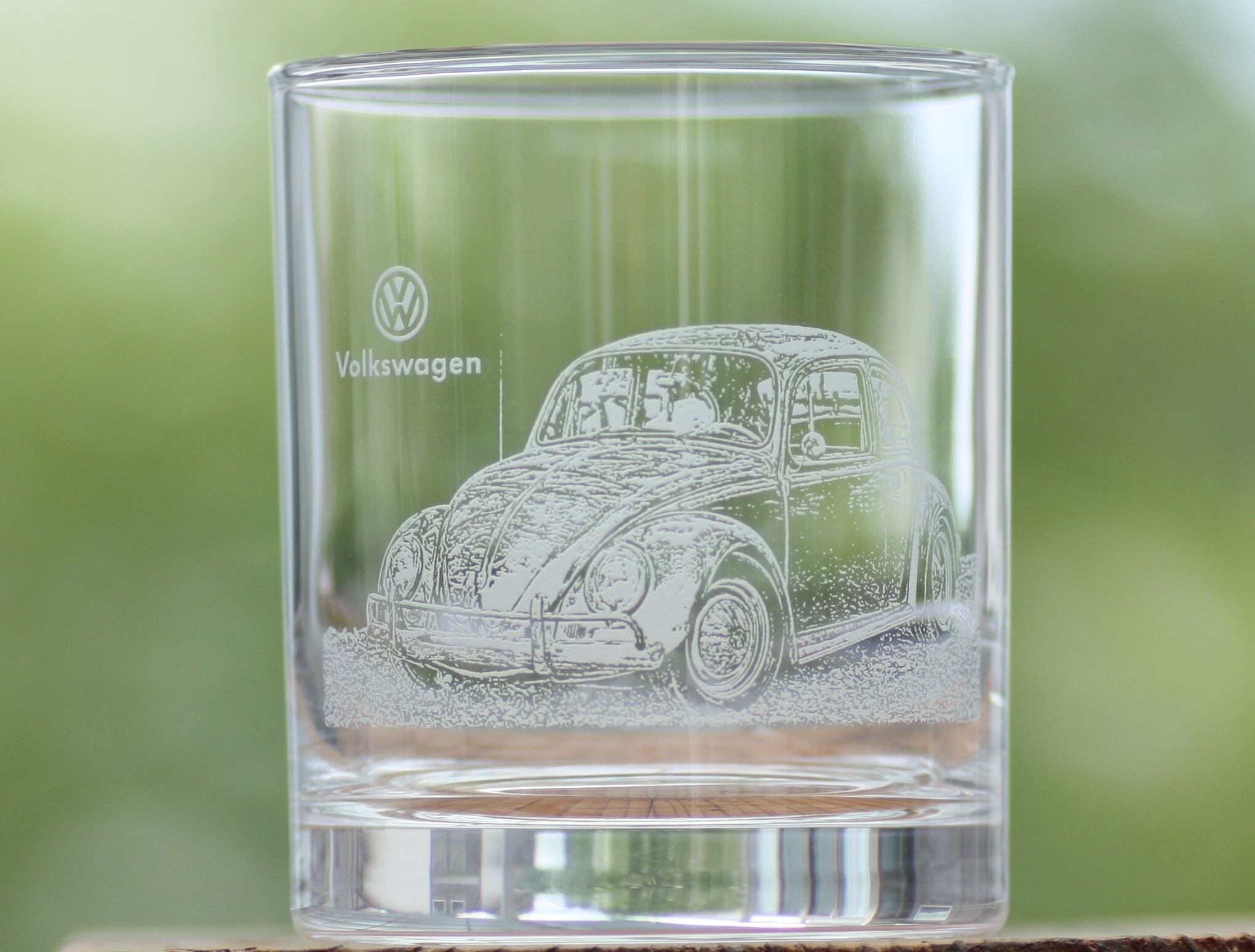 フォルクスワーゲン ビートル ロックグラス 底面オリジナルメッセージ