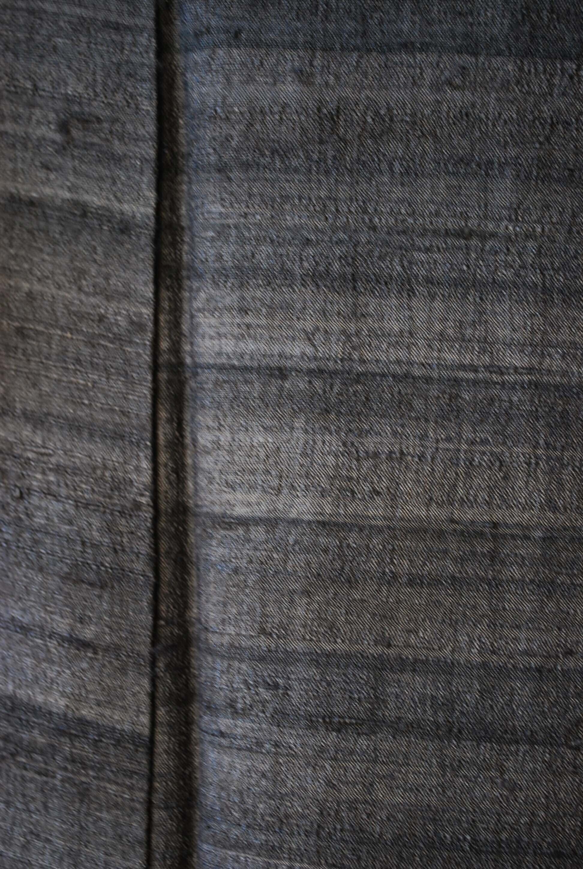 【袷】深紫色地 ムガシルク 紬