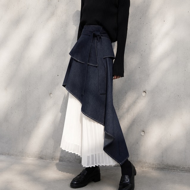 Asymmetry Denim Skirt LA260728