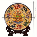 アンティークセラミックアートプレート プレートディスプレイスタンド 中国 セラミックプレート ヴィンテージ 装飾プレート セラミック壁掛けプレート 家の装飾のための装飾プレート 手描きのセラミックプレート 中国風の装飾プレート