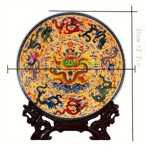 アンティークセラミックアートプレート プレートディスプレイスタンド 中国 セラミックプレート ヴィンテージ 装飾プレート セラミック壁掛けプレート 家の装飾のための装飾プレート 手描きのセラミックプレート 中国風の装飾プレート