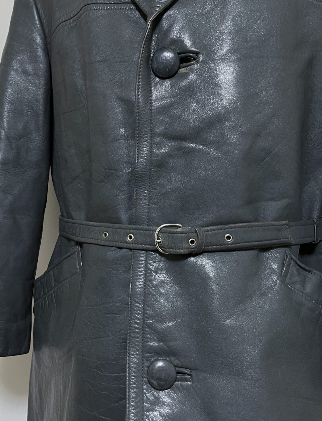 40s50s GERMAN ARMY ドイツ軍 ライナー付き レザーコート グレー 海軍 