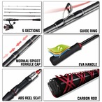 初心者向けの釣り道具フルセット 1.8m/6ft #1000 5本 カーボンファイバー