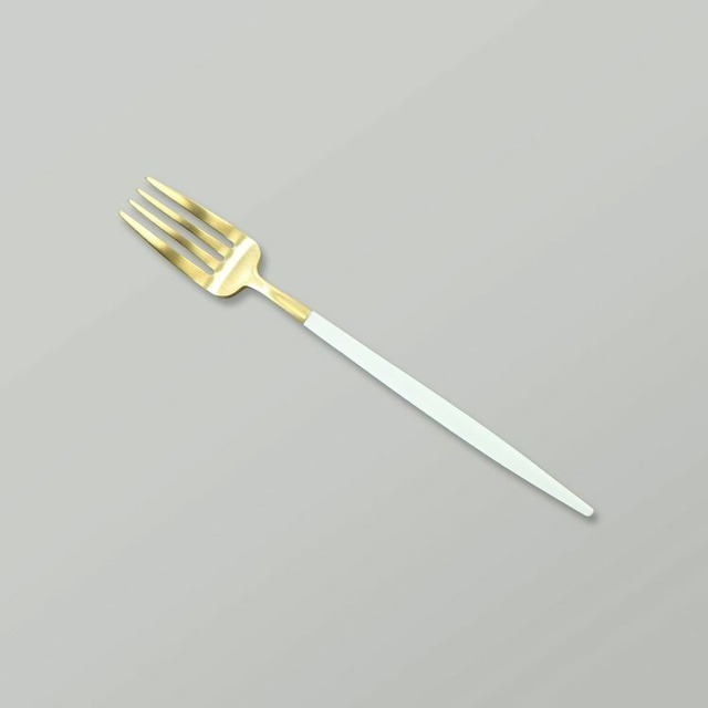 Cutipol　Goa　White×Gold　デザートフォーク　18cm