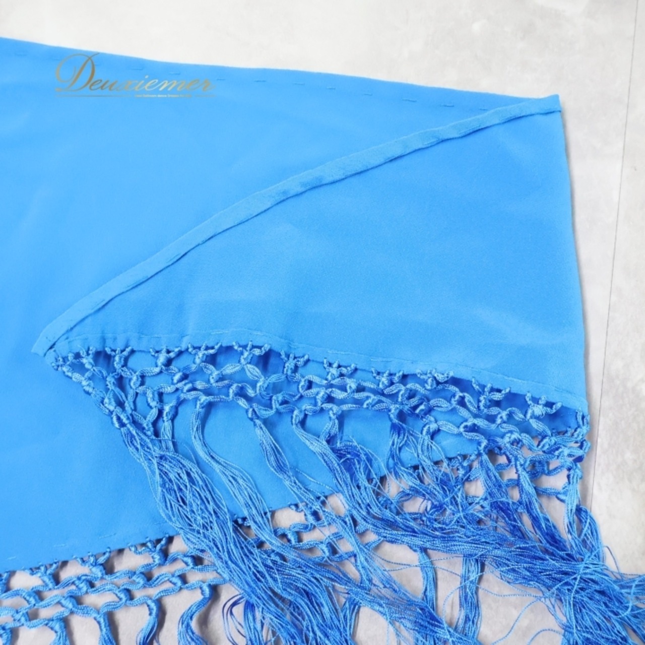 フラメンコ 衣装 シージョ ピキージョ 小物 ブルー系 水色 無地 シンプル トライアングル フレコ ダンス 三角形 練習 舞台 発表会 イベント フリンジ ストール 小物 おしゃれ パフォーマンス