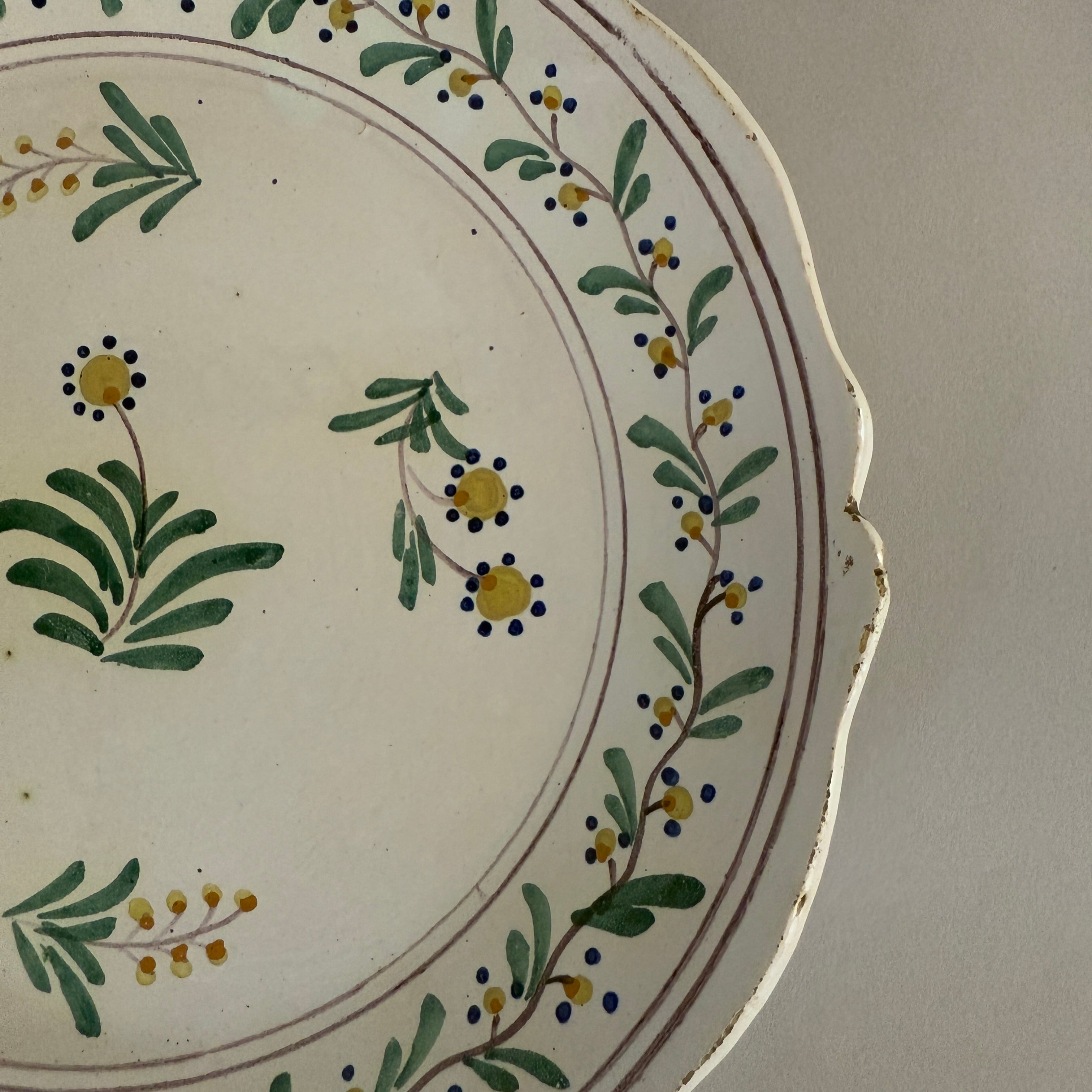 French Faience Plate 18cent./18世紀フランスファイアンスプレート