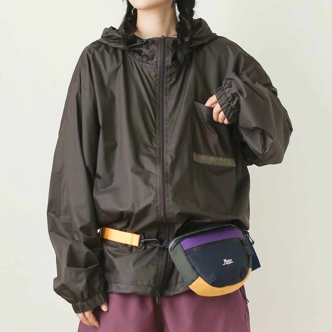 アウトドアブラウンカラージッパージャケット C00449