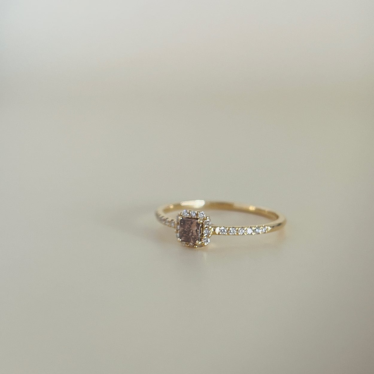 K18CG ゴールド ブラウンダイヤモンド リング talkative WEDDING