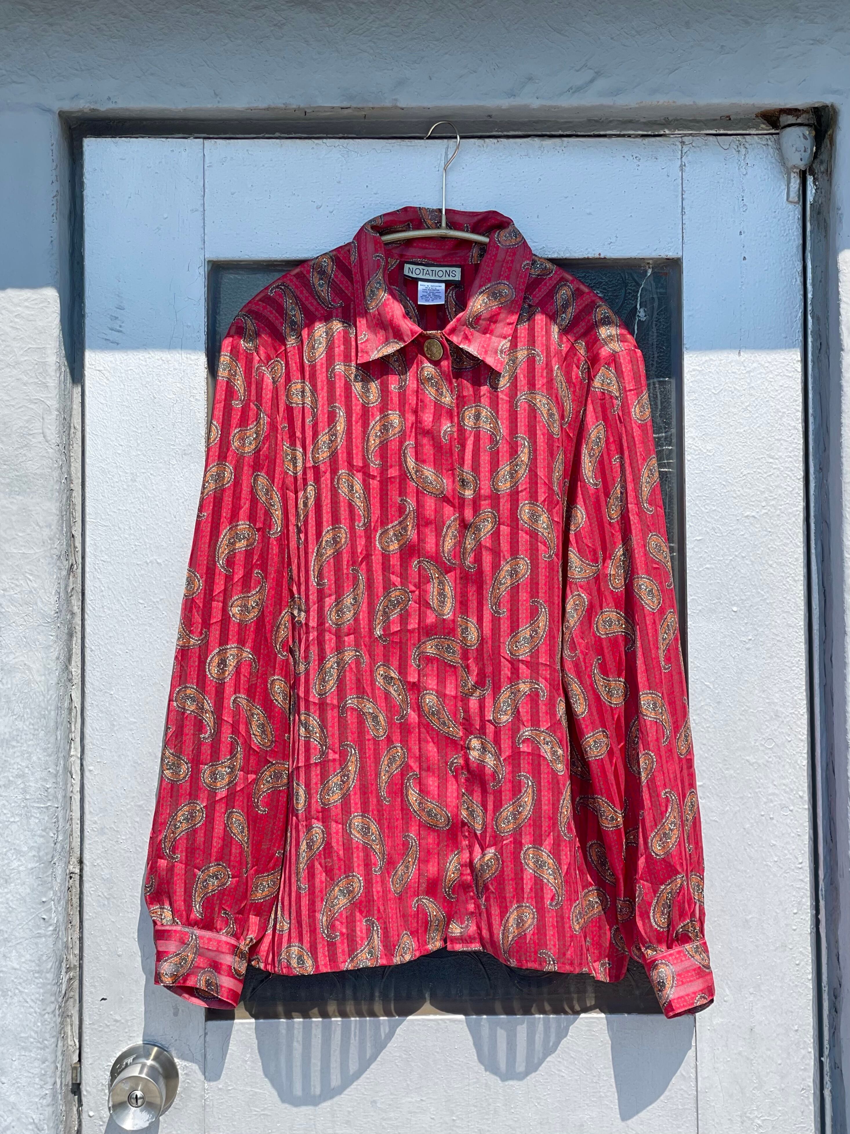 【希少】Euro vintage sheer paisley shirt