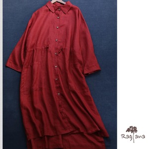 【再入荷】バックロングテール　シャツワンピース N WP114