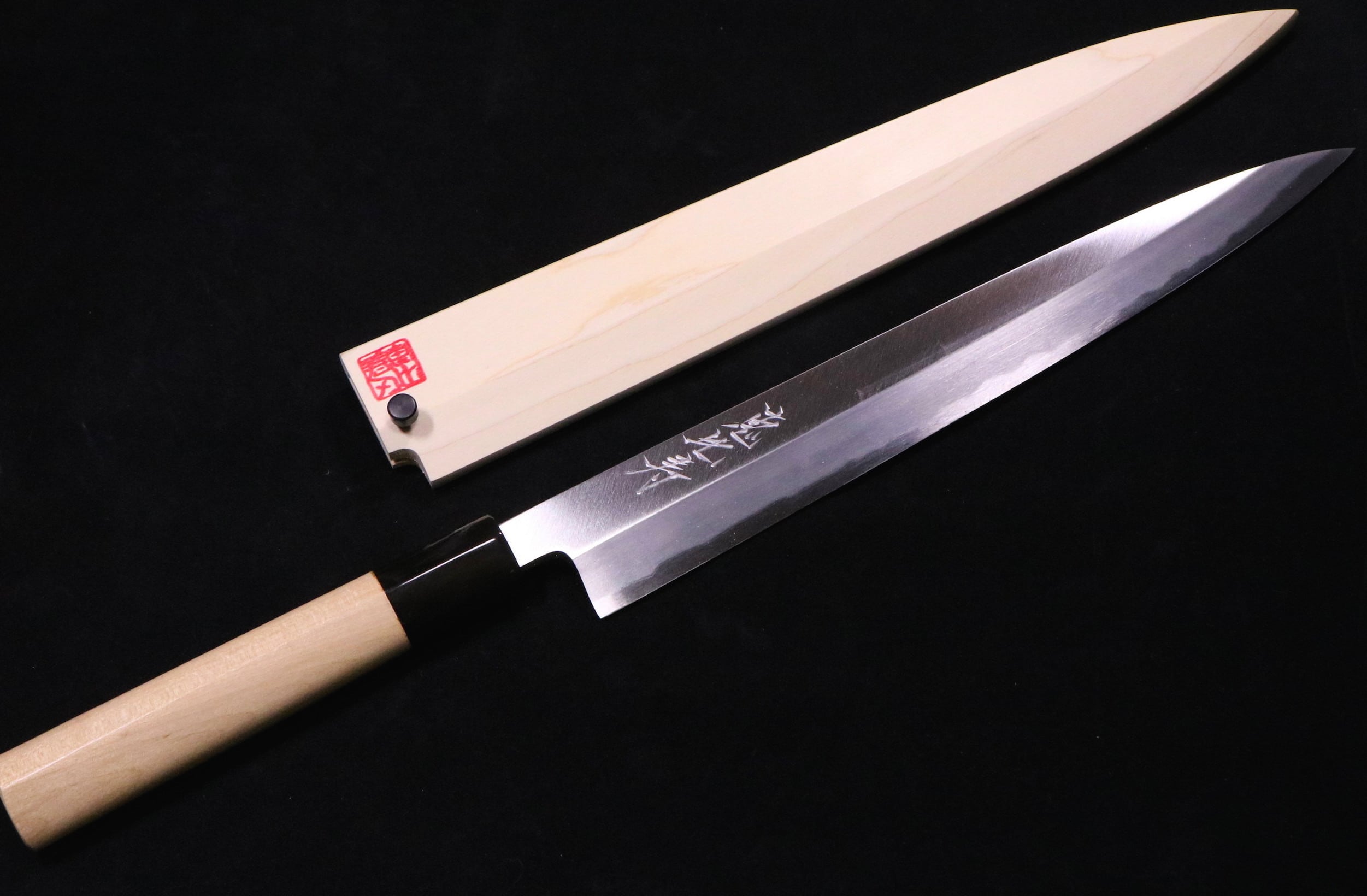 恵比寿刃 匠 -takumi- 柳 / 堺 高級 包丁 刺身 270mm 安来鋼白紙1号 上霞研ぎ 水牛角口金 サヤ付 プロ仕様 柳刃 和包丁  堺職人の無料メンテナンス付き YEBISU YAIBA | yebisuyaiba powered by BASE